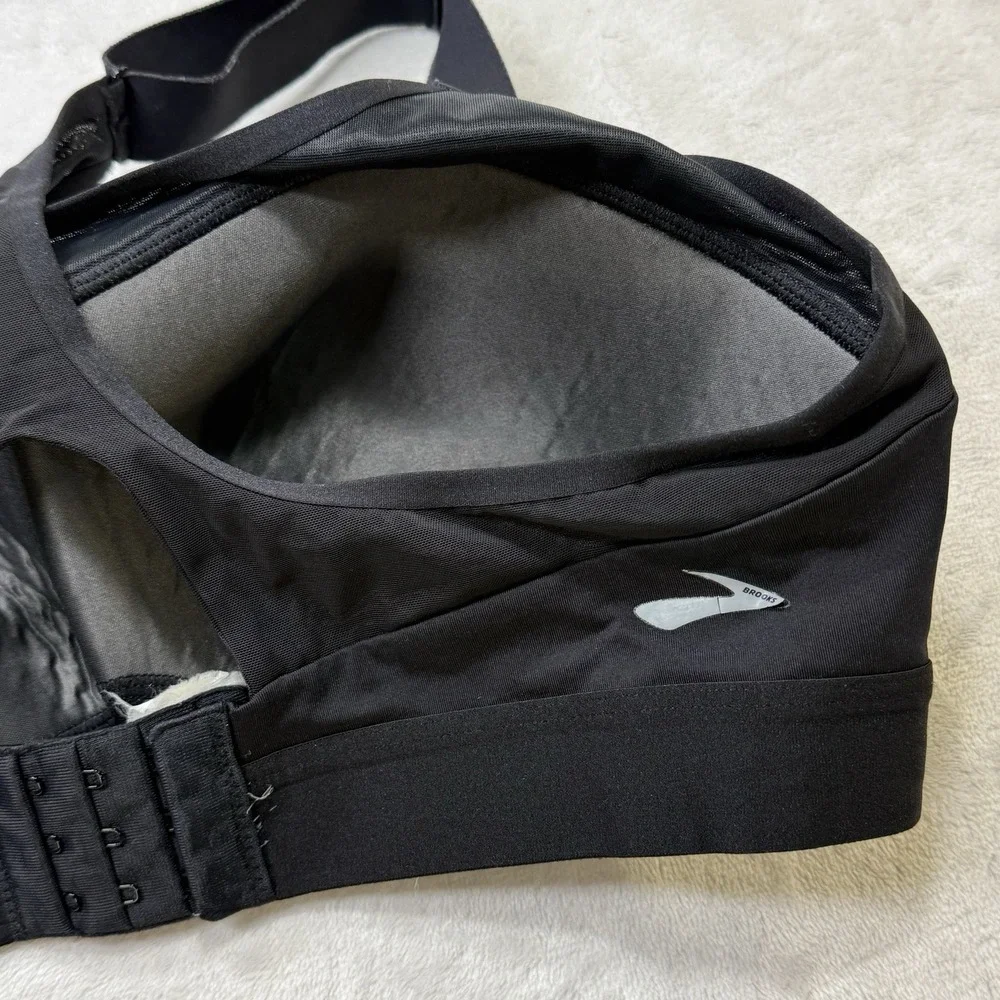 Brooks Sports Bra 36D Black High Impact Racerback‎ Running Workout Bra